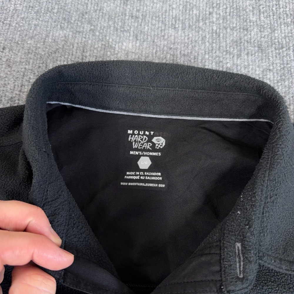 Mountain Hardwear Fleece Shacket Men Large Black Microchill Shirt Jacket Button - Picture 4 of 11